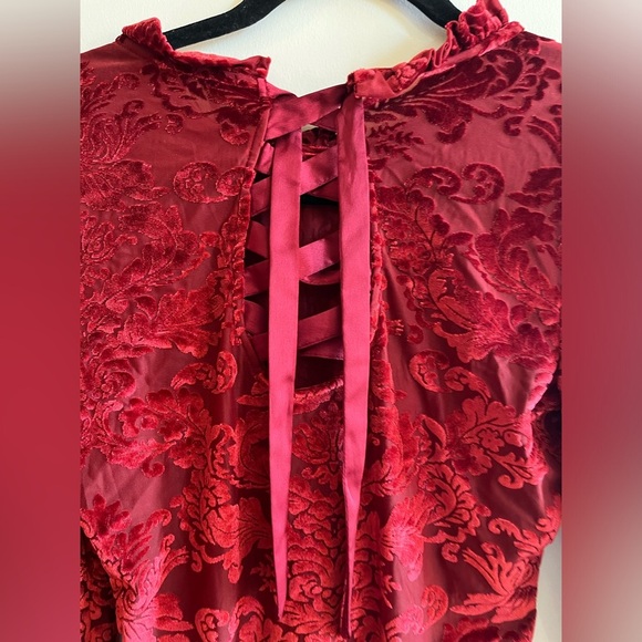 By Anthropologie Sheer Velvet Burnout Top size small - Picture 8 of 14